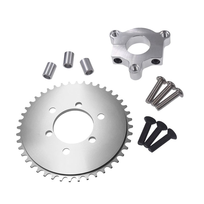 sthus CNC 44T Sprocket With 1.5" Adapter Fits 60cc 66cc 80cc Motorized Bicycle (Sliver) - Image 3